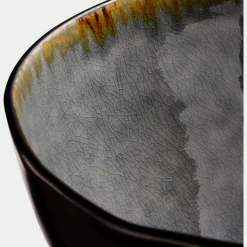 Assiette creuse en grès émail réactif D20cm - gris