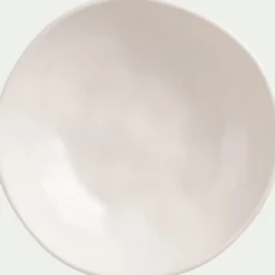 Assiette creuse ondulée en faïence D20cm - blanc ventoux