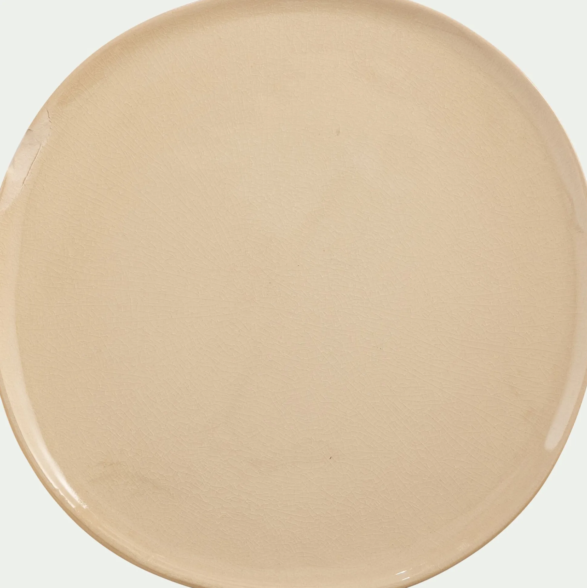 Assiette plate à bord haut en grès D27cm - blanc ventoux