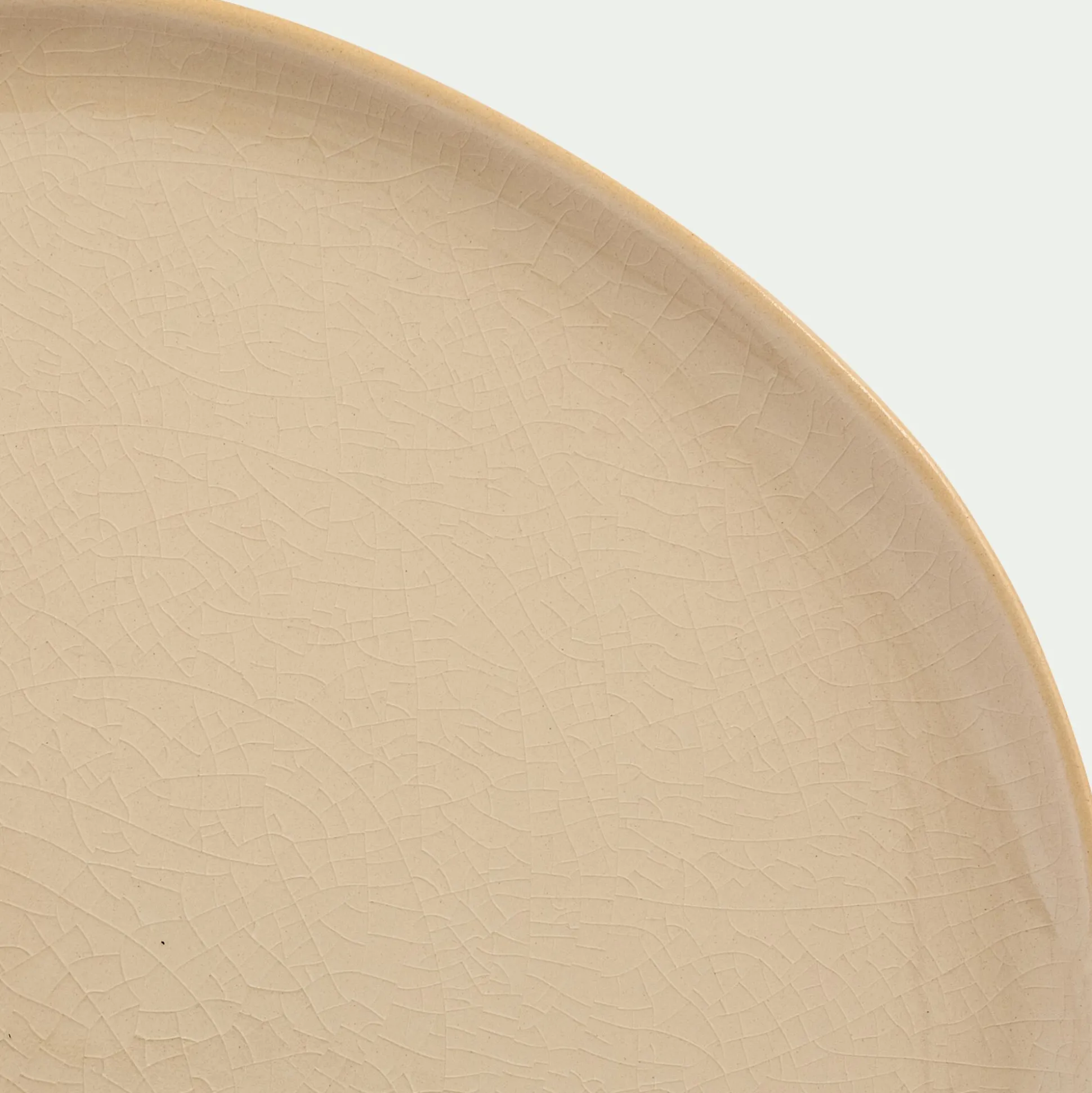 Assiette plate à bord haut en grès D27cm - blanc ventoux