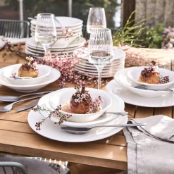 Assiette plate en faïence D26,5cm - blanc