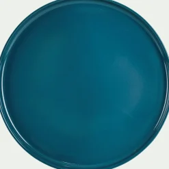 Assiette plate en faïence D28cm - bleu figuerolles