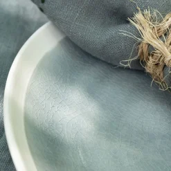 Assiette plate en grès D27,5cm - bleu autan