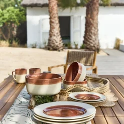 Assiette plate en grès D27,5cm - terracotta