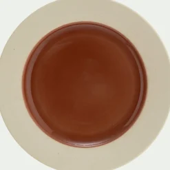 Assiette plate en grès D27,5cm - terracotta