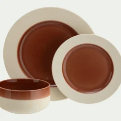 Assiette plate en grès D27,5cm - terracotta