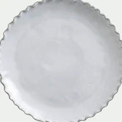 Assiette plate en grès D28cm - blanc