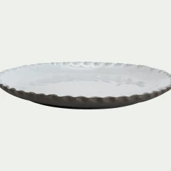 Assiette plate en grès D28cm - blanc