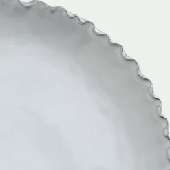 Assiette plate en grès D28cm - blanc