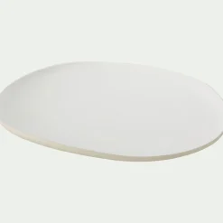 Assiette plate en grès D27cm - blanc ventoux