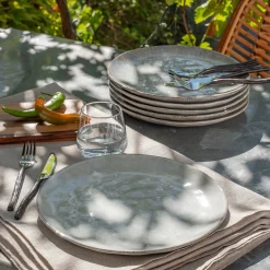 Assiette plate en grès D27,5cm - vert