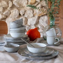 Assiette plate en grès D27,5cm - vert