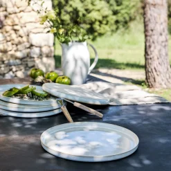 Assiette plate en grès D27cm - beige alpilles