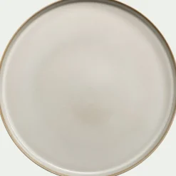 Assiette plate en grès D27cm - beige alpilles