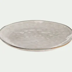 Assiette plate en grès D27,5cm - beige roucas