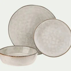 Assiette plate en grès D27,5cm - beige roucas