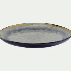 Assiette plate en grès émail réactif D27,5cm - gris