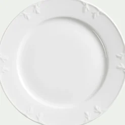 Assiette plate en porcelaine D28cm - blanc