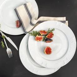 Assiette plate en porcelaine D28cm - blanc
