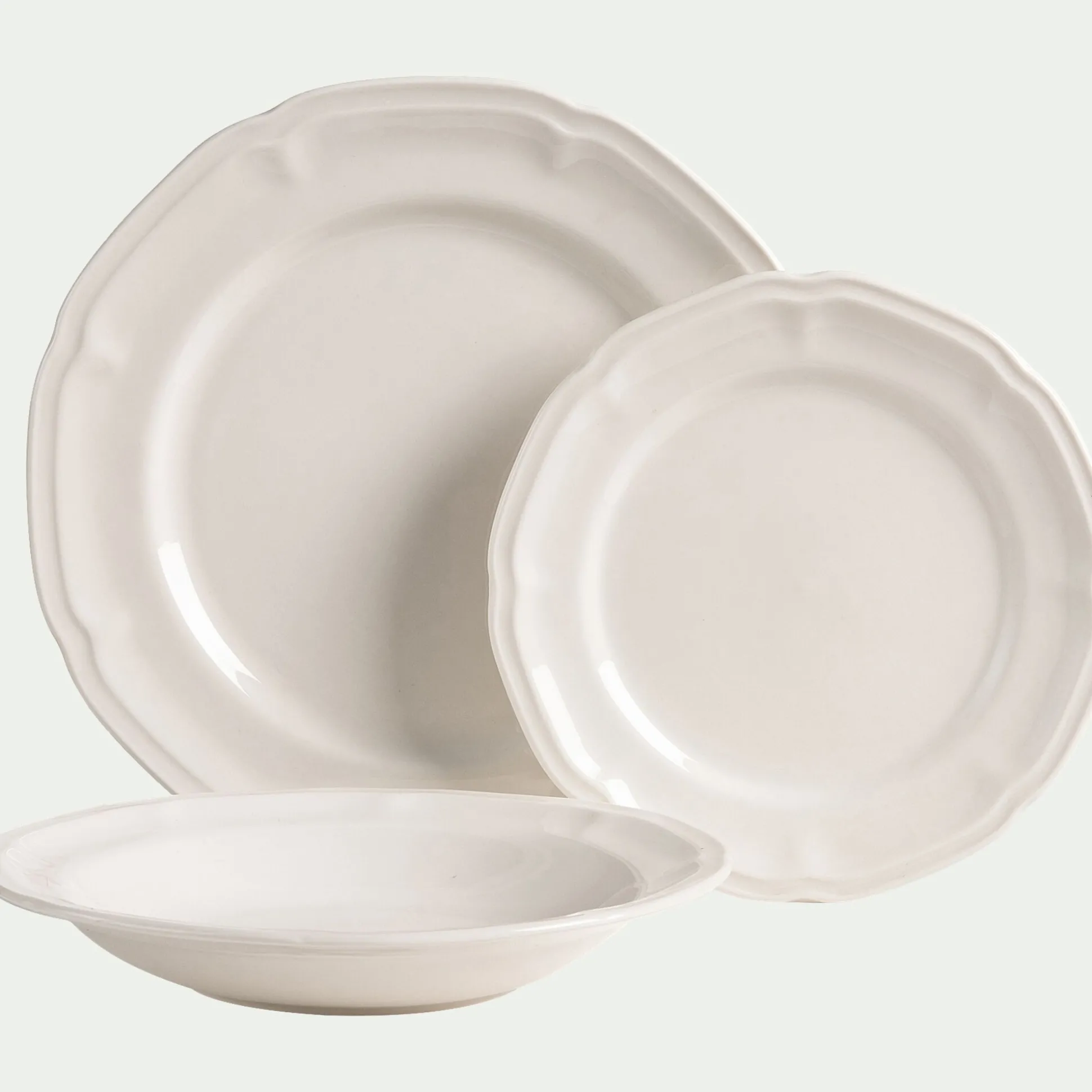 Assiette plate en porcelaine D26,8cm - blanc