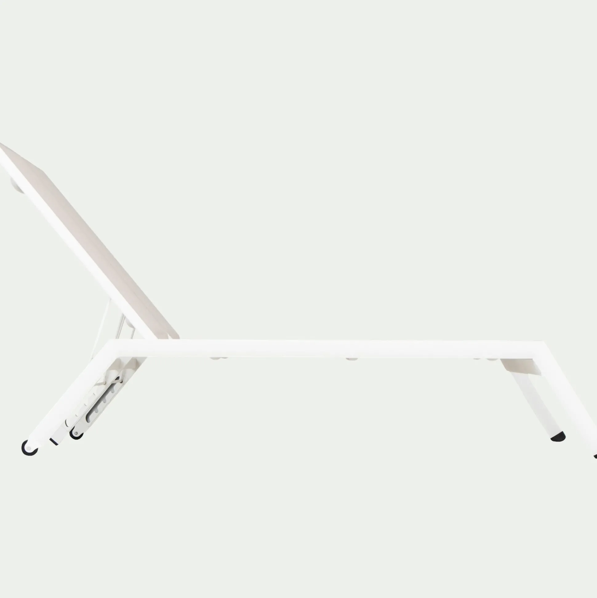 Bain de soleil double en aluminium et textilène - gris