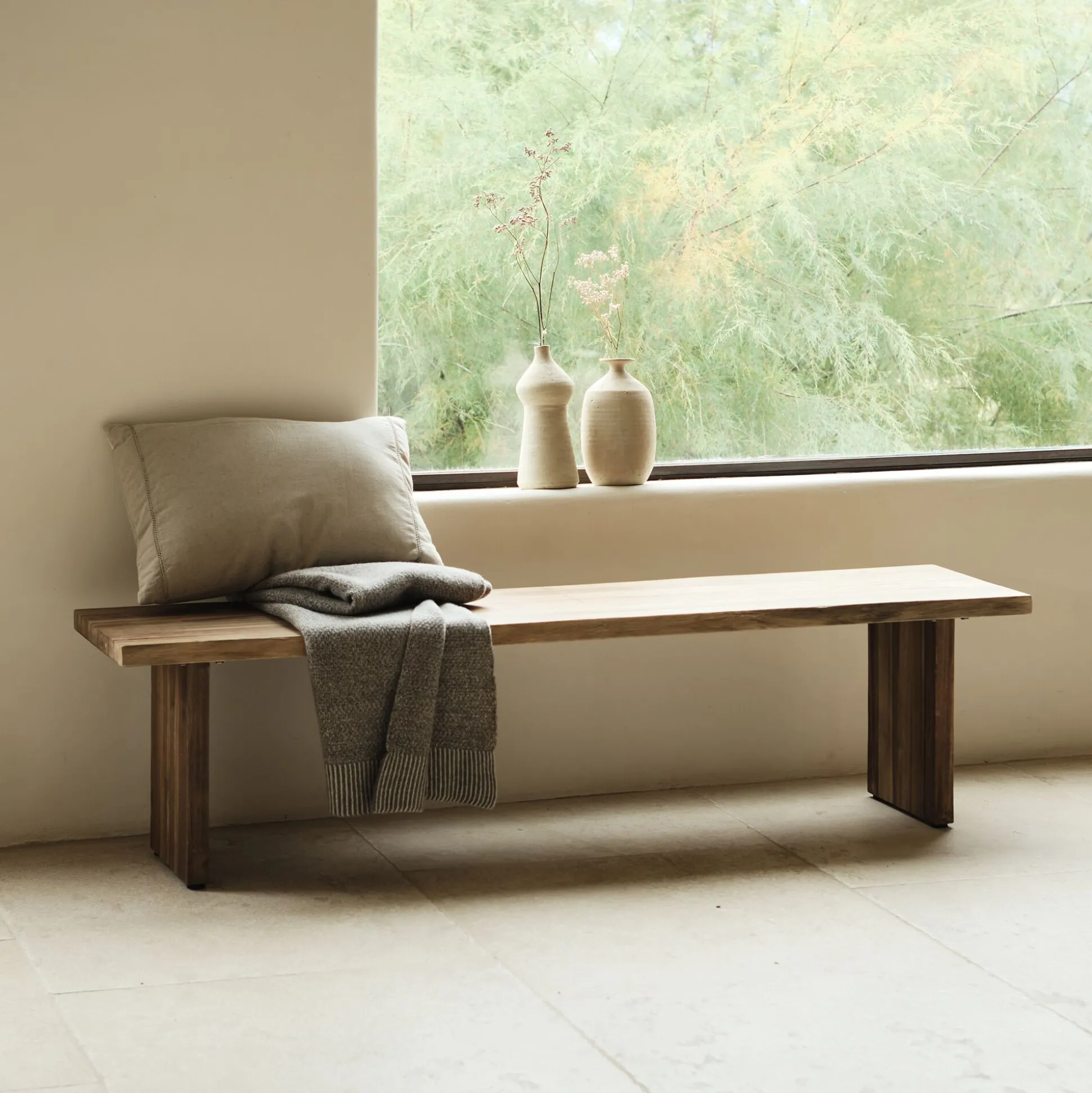 Banc en acacia L170cm - bois foncé