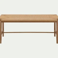 Banc en chêne et corde L120cm - bois clair
