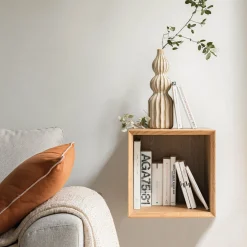 Bibliothèque 1 case en bois L36xl36xH36cm - bois clair
