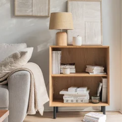 Bibliothèque 2 cases en bois L70xl36xH70cm - bois clair