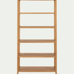Bibliothèque 5 étagères en chêne L90xl35,5xH176,5cm - bois clair