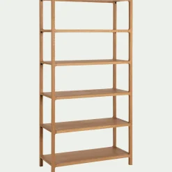 Bibliothèque 5 étagères en chêne L90xl35,5xH176,5cm - bois clair