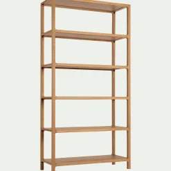 Bibliothèque 5 étagères en chêne L90xl35,5xH176,5cm - bois clair