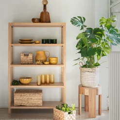 Bibliothèque 4 étagères en chêne L90xl35,5xH143,5cm - bois clair