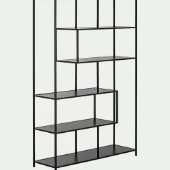 Bibliothèque en métal et en bois - noir