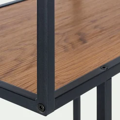 Bibliothèque en métal et en bois - bois clair