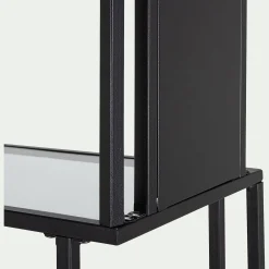 Bibliothèque en verre et métal - noir L60xP30xH170cm
