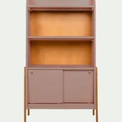 Bibliothèque enfant en acacia - rose