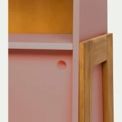 Bibliothèque enfant en acacia - rose