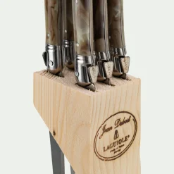 Bloc de 6 couteaux à steak en inox - argenté