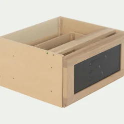 Bloc pour 1 tiroir en placage chêne et acier L40cm - noir