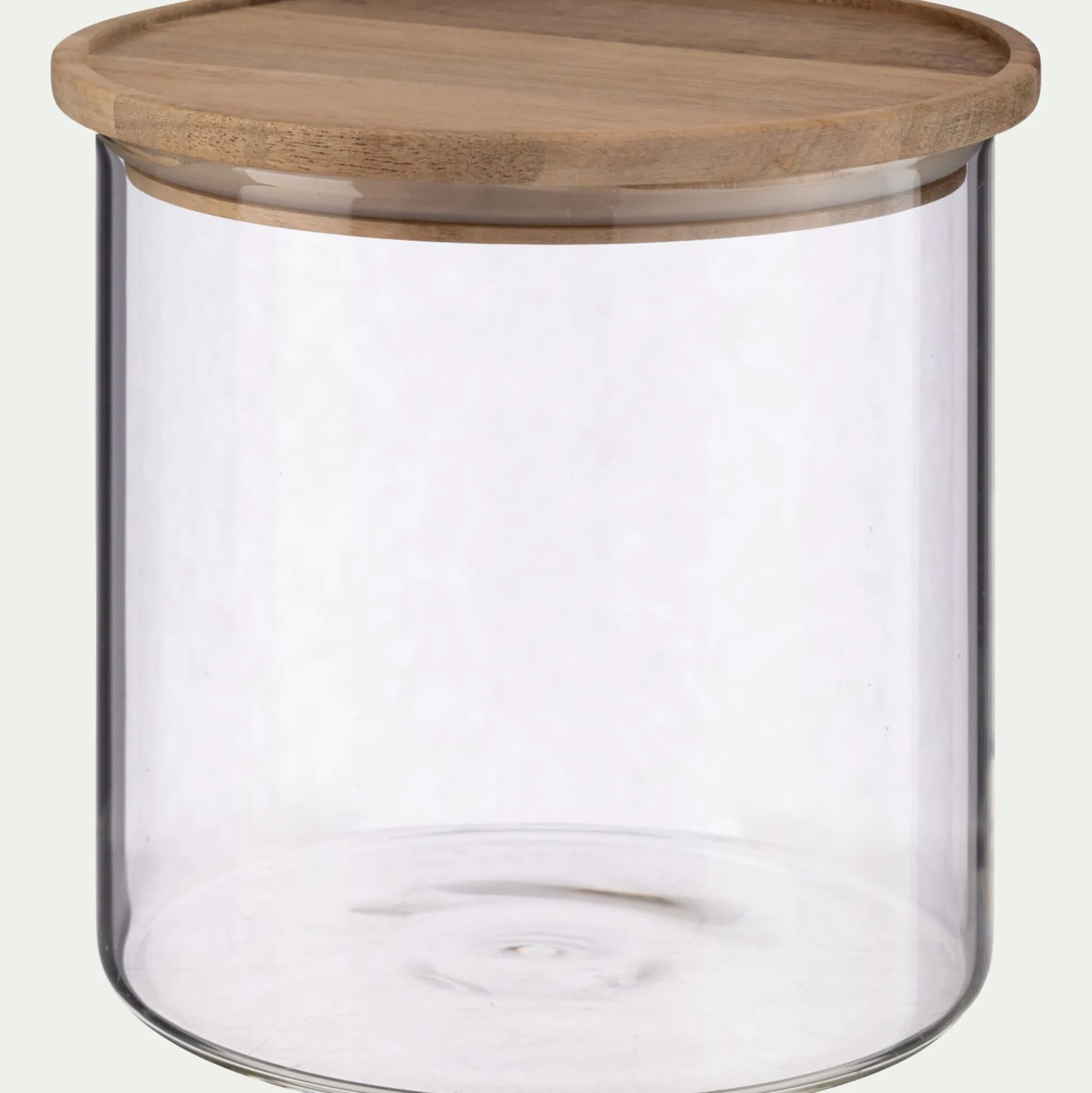 Bocal en verre avec couvercle en acacia 1,8L - transparent