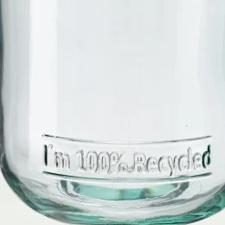 Bocal en verre recyclé avec couvercle en bois 82cl - transparent