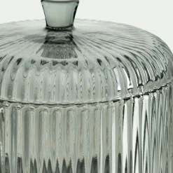 Boite déco en verre D10cm - gris