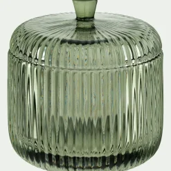 Boite déco en verre D10cm - vert