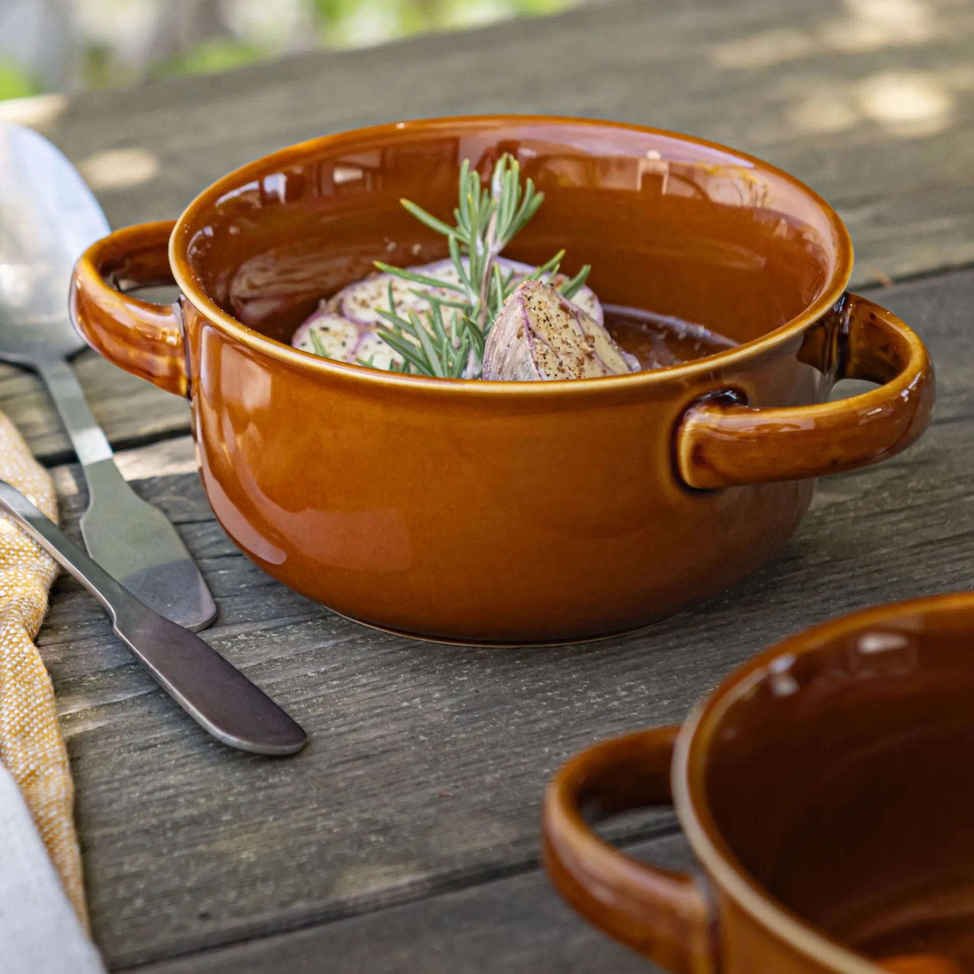 Bol à soupe avec anse D13,5cm - brun rustrel