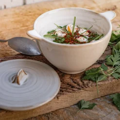 Bol avec couvercle en grès D16,5cm - beige alpilles