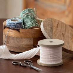 Boîte déco avec couvercle en manguier D15xH8,5cm - marron