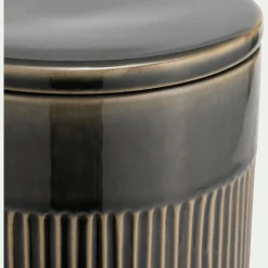 Boîte déco en grès D11xH13,5cm - bleu