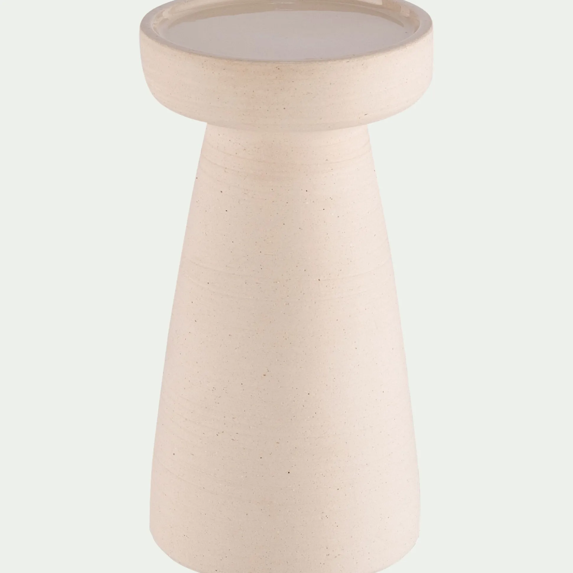 Bougeoir en grès D11,5xH22cm - beige
