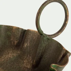 Bougeoir plat en fer H7cm - doré